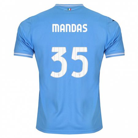 Kandiny Kinderen Christos Mandas #35 Blauw Thuisshirt Thuistenue 2023/24 T-Shirt België