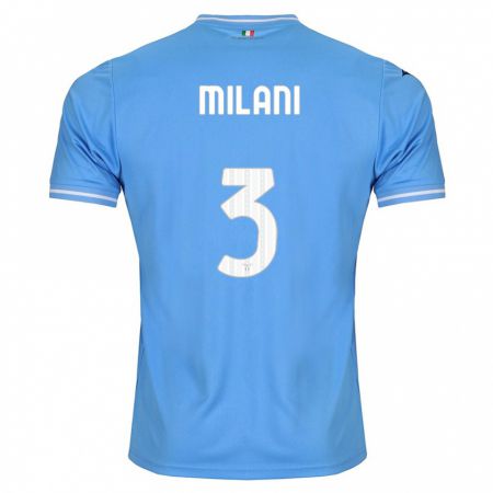 Kandiny Kinderen Alessandro Milani #3 Blauw Thuisshirt Thuistenue 2023/24 T-Shirt België