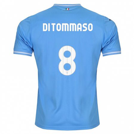 Kandiny Kinderen Leonardo Di Tommaso #8 Blauw Thuisshirt Thuistenue 2023/24 T-Shirt België