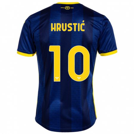 Kandiny Kinderen Ajdin Hrustić #10 Marine Thuisshirt Thuistenue 2023/24 T-Shirt België