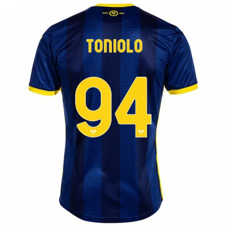 Kandiny Kinderen Giacomo Toniolo #94 Marine Thuisshirt Thuistenue 2023/24 T-Shirt België