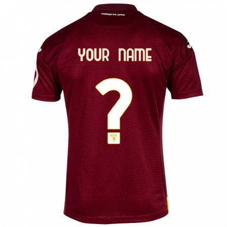 Kandiny Bambino Maglia Il Tuo Nome #0 Rosso Scuro Kit Gara Home 2023/24 Maglietta