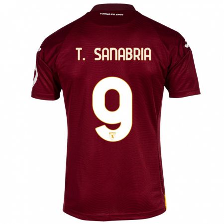 Kandiny Kinderen Antonio Sanabria #9 Donkerrood Thuisshirt Thuistenue 2023/24 T-Shirt België