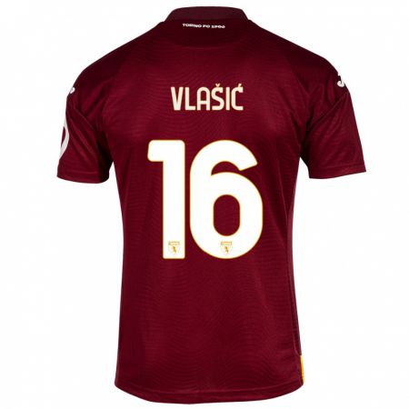 Kandiny Bambino Maglia Nikola Vlašić #16 Rosso Scuro Kit Gara Home 2023/24 Maglietta