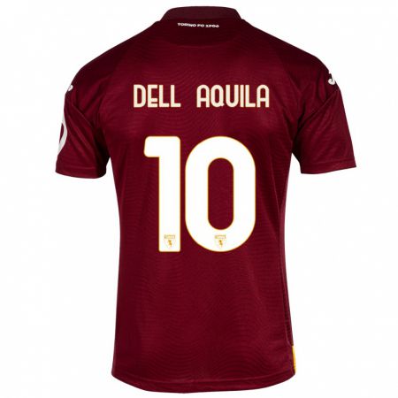 Kandiny Kinderen Francesco Dell'aquila #10 Donkerrood Thuisshirt Thuistenue 2023/24 T-Shirt België