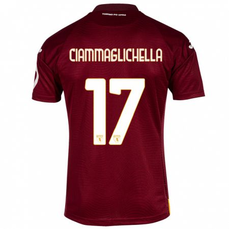 Kandiny Kinderen Aaron Ciammaglichella #17 Donkerrood Thuisshirt Thuistenue 2023/24 T-Shirt België