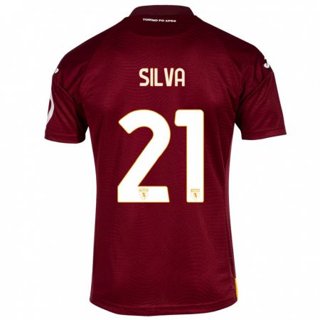 Kandiny Kinderen Jonathan Silva #21 Donkerrood Thuisshirt Thuistenue 2023/24 T-Shirt België