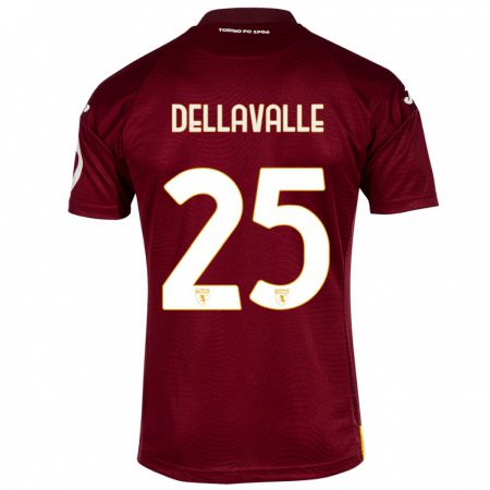 Kandiny Kinderen Alessandro Dellavalle #25 Donkerrood Thuisshirt Thuistenue 2023/24 T-Shirt België