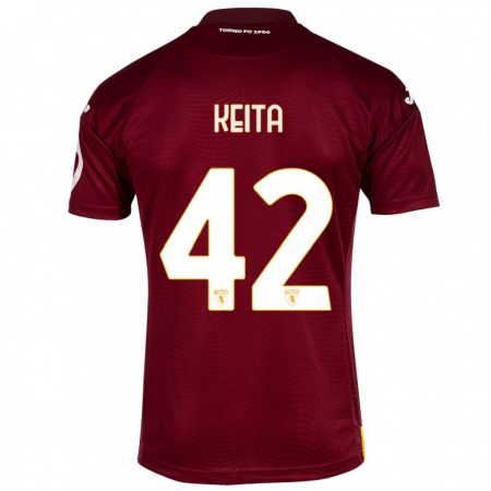 Kandiny Kinderen Karamoko Keita #42 Donkerrood Thuisshirt Thuistenue 2023/24 T-Shirt België