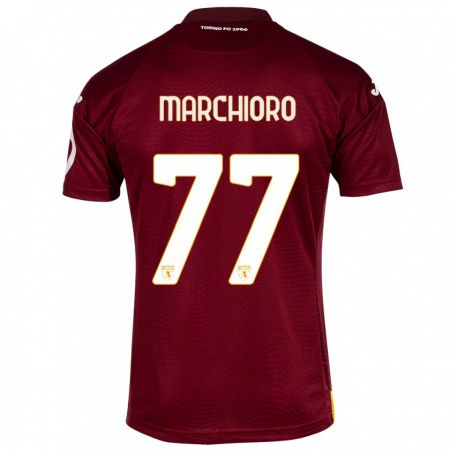 Kandiny Kinder Raffaele Marchioro #77 Dunkelrot Heimtrikot Trikot 2023/24 T-Shirt Österreich