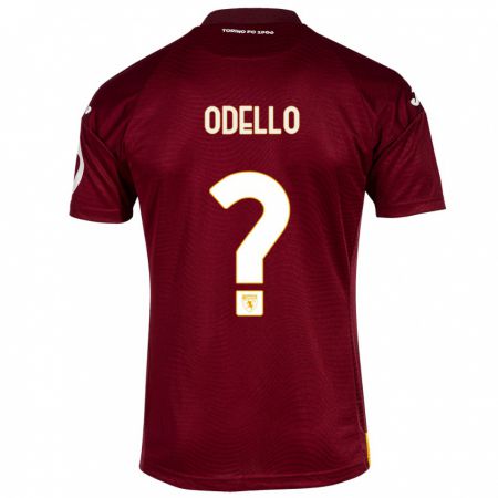 Kandiny Kinderen Ryan Odello #0 Donkerrood Thuisshirt Thuistenue 2023/24 T-Shirt België