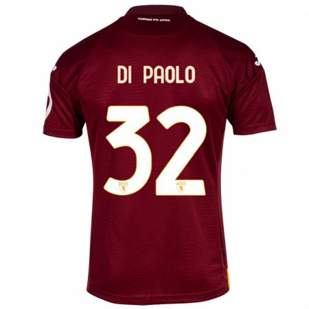 Kandiny Kinder Sebastiano Di Paolo #32 Dunkelrot Heimtrikot Trikot 2023/24 T-Shirt Österreich