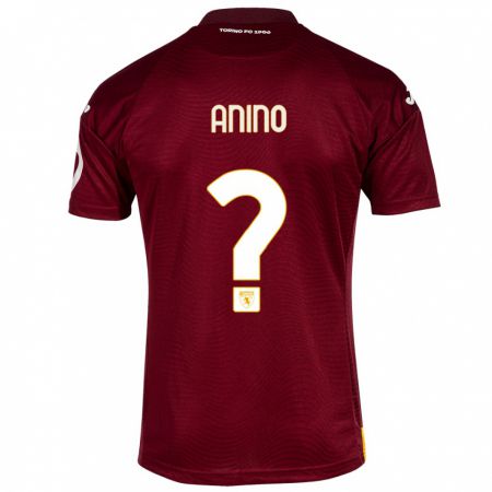 Kandiny Kinderen Riccardo Anino #0 Donkerrood Thuisshirt Thuistenue 2023/24 T-Shirt België