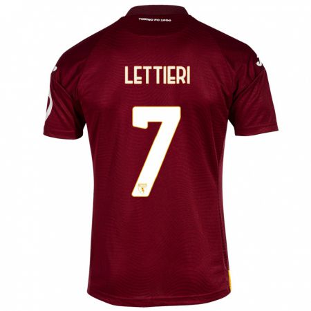 Kandiny Bambino Maglia Jessica Lettieri #7 Rosso Scuro Kit Gara Home 2023/24 Maglietta