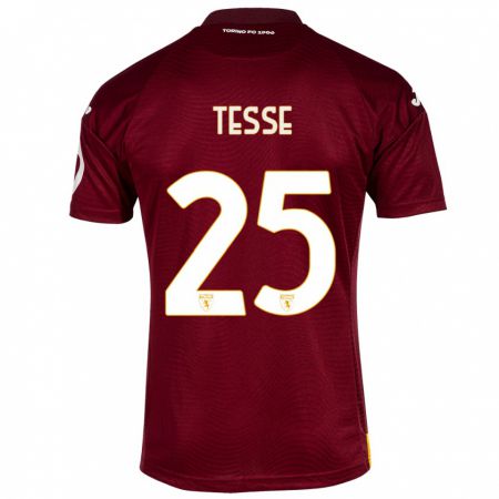 Kandiny Kinderen Manuela Tesse #25 Donkerrood Thuisshirt Thuistenue 2023/24 T-Shirt België