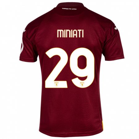 Kandiny Kinderen Elisa Miniati #29 Donkerrood Thuisshirt Thuistenue 2023/24 T-Shirt België