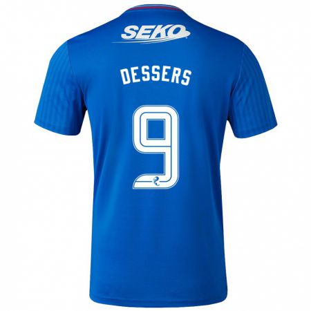 Kandiny Bambino Maglia Cyriel Dessers #9 Blu Kit Gara Home 2023/24 Maglietta