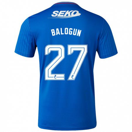 Kandiny Bambino Maglia Leon Balogun #27 Blu Kit Gara Home 2023/24 Maglietta