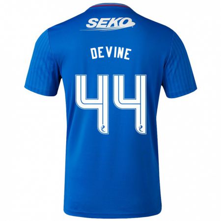 Kandiny Kinderen Adam Devine #44 Blauw Thuisshirt Thuistenue 2023/24 T-Shirt België