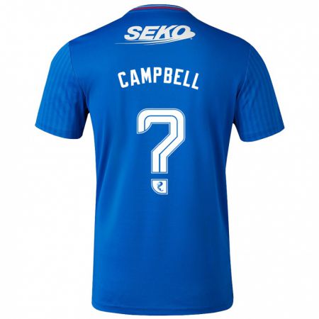 Kandiny Bambino Maglia Connor Campbell #0 Blu Kit Gara Home 2023/24 Maglietta