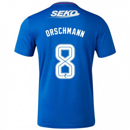 Kandiny Kinderen Dina Orschmann #8 Blauw Thuisshirt Thuistenue 2023/24 T-Shirt België