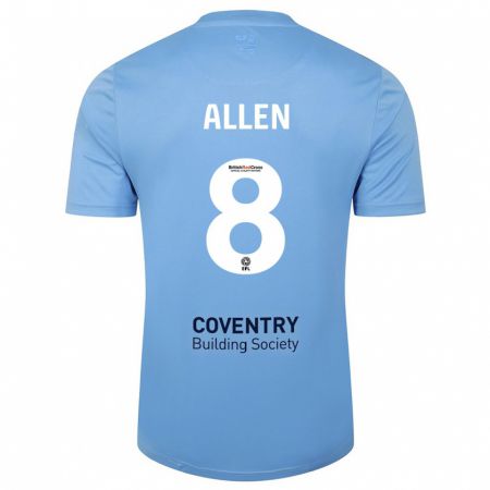 Kandiny Kinderen Jamie Allen #8 Hemelsblauw Thuisshirt Thuistenue 2023/24 T-Shirt België