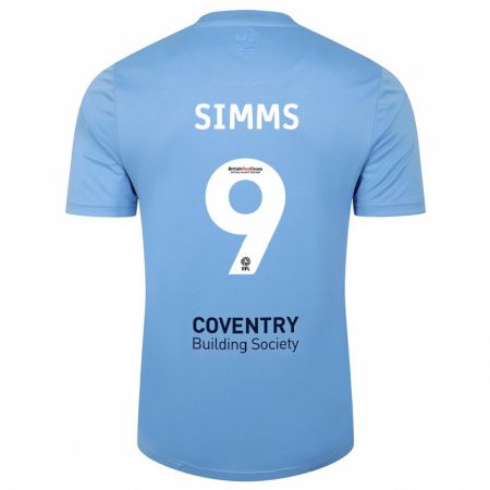 Kandiny Bambino Maglia Ellis Simms #9 Cielo Blu Kit Gara Home 2023/24 Maglietta