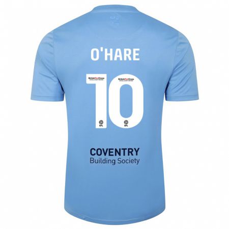 Kandiny Bambino Maglia Callum O'hare #10 Cielo Blu Kit Gara Home 2023/24 Maglietta