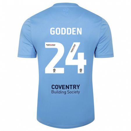 Kandiny Bambino Maglia Matt Godden #24 Cielo Blu Kit Gara Home 2023/24 Maglietta