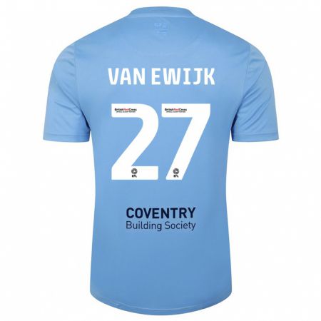 Kandiny Bambino Maglia Milan Van Ewijk #27 Cielo Blu Kit Gara Home 2023/24 Maglietta