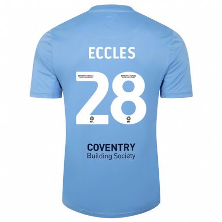 Kandiny Kinderen Josh Eccles #28 Hemelsblauw Thuisshirt Thuistenue 2023/24 T-Shirt België