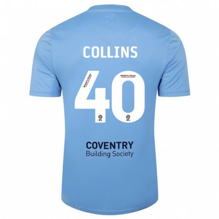 Kandiny Bambino Maglia Brad Collins #40 Cielo Blu Kit Gara Home 2023/24 Maglietta