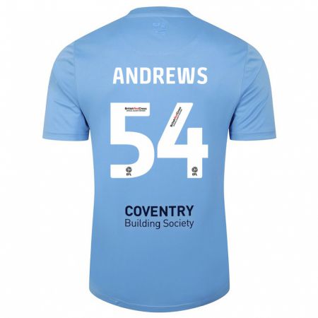 Kandiny Kinderen Kai Andrews #54 Hemelsblauw Thuisshirt Thuistenue 2023/24 T-Shirt België