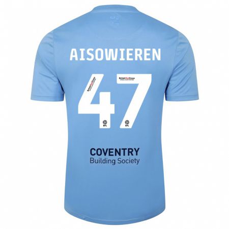 Kandiny Kinderen Evan Eghosa Aisowieren #47 Hemelsblauw Thuisshirt Thuistenue 2023/24 T-Shirt België