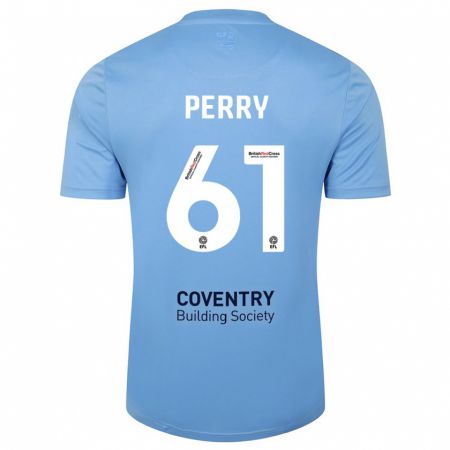 Kandiny Kinderen Callum Perry #61 Hemelsblauw Thuisshirt Thuistenue 2023/24 T-Shirt België