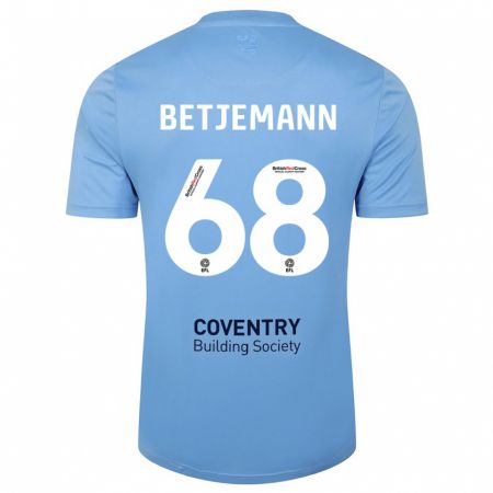 Kandiny Bambino Maglia Elliot Betjemann #68 Cielo Blu Kit Gara Home 2023/24 Maglietta