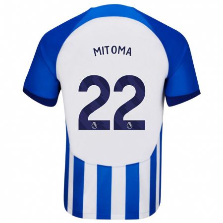 Kandiny Kinder Kaoru Mitoma #22 Blau Heimtrikot Trikot 2023/24 T-Shirt Österreich