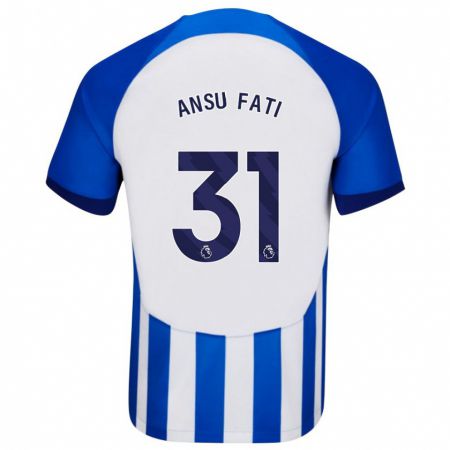 Kandiny Kinderen Ansu Fati #31 Blauw Thuisshirt Thuistenue 2023/24 T-Shirt België