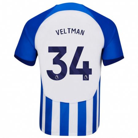 Kandiny Kinderen Joël Veltman #34 Blauw Thuisshirt Thuistenue 2023/24 T-Shirt België