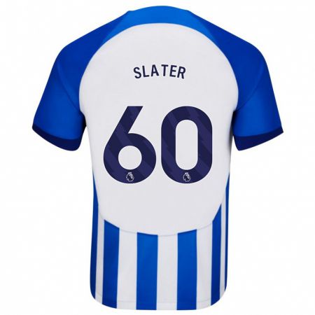 Kandiny Kinderen Jacob Slater #60 Blauw Thuisshirt Thuistenue 2023/24 T-Shirt België