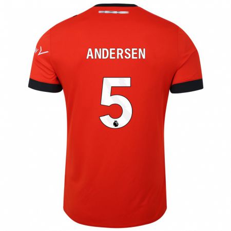 Kandiny Kinder Mads Andersen #5 Rot Heimtrikot Trikot 2023/24 T-Shirt Österreich