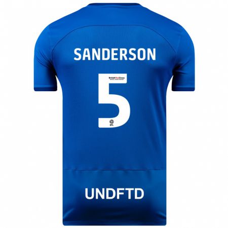 Kandiny Kinderen Dion Sanderson #5 Blauw Thuisshirt Thuistenue 2023/24 T-Shirt België