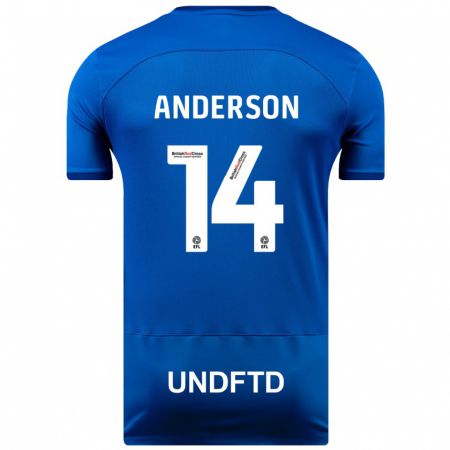 Kandiny Kinderen Keshi Anderson #14 Blauw Thuisshirt Thuistenue 2023/24 T-Shirt België