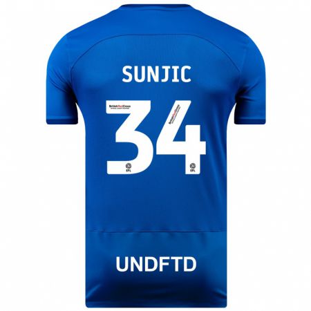 Kandiny Bambino Maglia Ivan Sunjic #34 Blu Kit Gara Home 2023/24 Maglietta