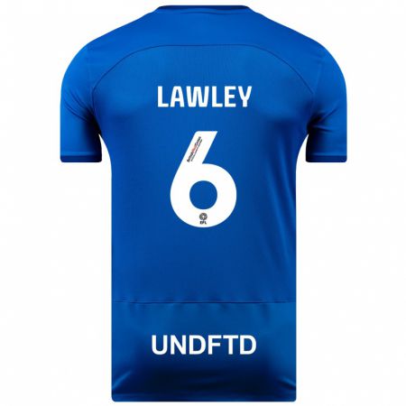 Kandiny Bambino Maglia Gemma Lawley #6 Blu Kit Gara Home 2023/24 Maglietta