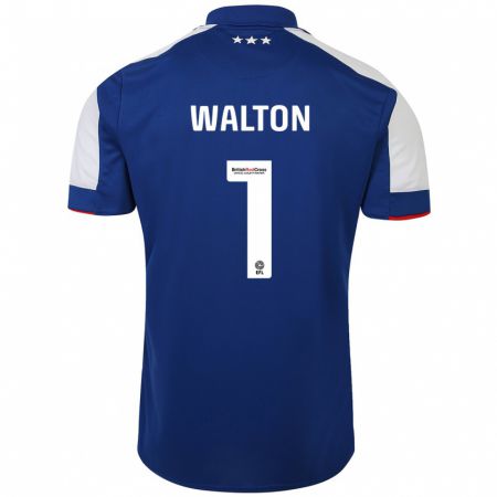 Kandiny Kinderen Christian Walton #1 Blauw Thuisshirt Thuistenue 2023/24 T-Shirt België