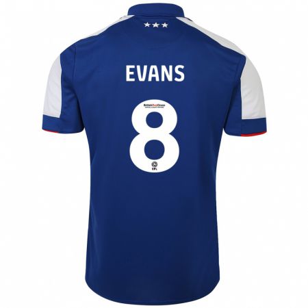 Kandiny Bambino Maglia Lee Evans #8 Blu Kit Gara Home 2023/24 Maglietta