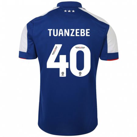 Kandiny Kinder Axel Tuanzebe #40 Blau Heimtrikot Trikot 2023/24 T-Shirt Österreich