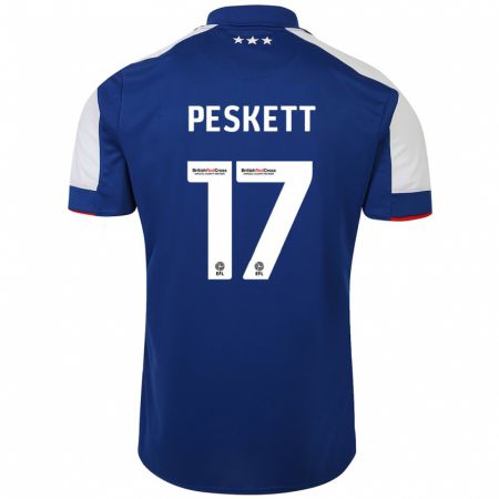 Kandiny Bambino Maglia Sophie Peskett #17 Blu Kit Gara Home 2023/24 Maglietta