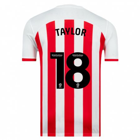 Kandiny Kinderen Ellis Taylor #18 Wit Thuisshirt Thuistenue 2023/24 T-Shirt België